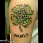 фото тату клевер четырехлистный 24.12.2018 №112 - four leaf clover tattoo - tattoo-photo.ru