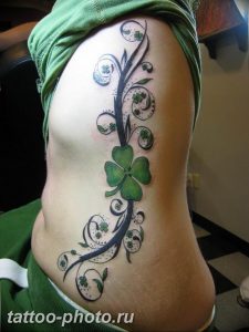 фото тату клевер четырехлистный 24.12.2018 №174 - four leaf clover tattoo - tattoo-photo.ru