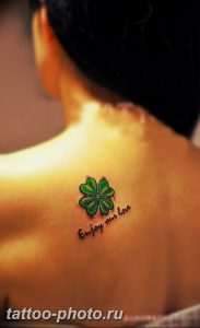 фото тату клевер четырехлистный 24.12.2018 №213 - four leaf clover tattoo - tattoo-photo.ru