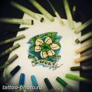 фото тату клевер четырехлистный 24.12.2018 №229 - four leaf clover tattoo - tattoo-photo.ru