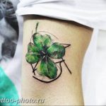 фото тату клевер четырехлистный 24.12.2018 №296 - four leaf clover tattoo - tattoo-photo.ru