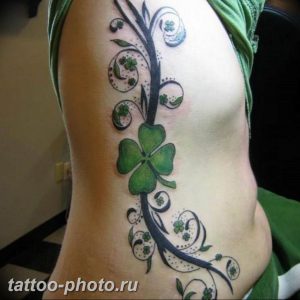 фото тату клевер четырехлистный 24.12.2018 №334 - four leaf clover tattoo - tattoo-photo.ru