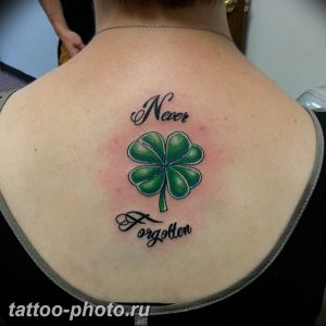фото тату клевер четырехлистный 24.12.2018 №344 - four leaf clover tattoo - tattoo-photo.ru