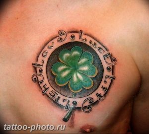 фото тату клевер четырехлистный 24.12.2018 №372 - four leaf clover tattoo - tattoo-photo.ru