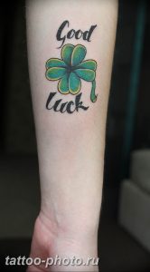 фото тату клевер четырехлистный 24.12.2018 №414 - four leaf clover tattoo - tattoo-photo.ru