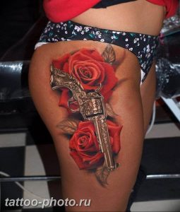 фото тату револьвер 24.12.2018 №237 - photo tattoo revolver - tattoo-photo.ru