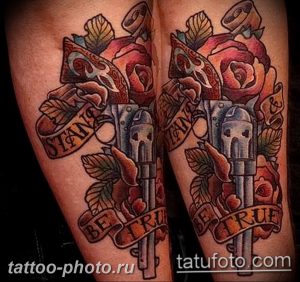 фото тату револьвер 24.12.2018 №294 - photo tattoo revolver - tattoo-photo.ru