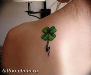 фото тату клевер четырехлистный 24.12.2018 №020 - four leaf clover tattoo - tattoo-photo.ru