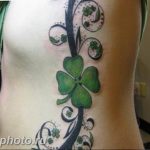 фото тату клевер четырехлистный 24.12.2018 №036 - four leaf clover tattoo - tattoo-photo.ru