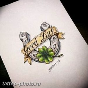 фото тату клевер четырехлистный 24.12.2018 №037 - four leaf clover tattoo - tattoo-photo.ru