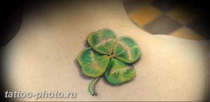 фото тату клевер четырехлистный 24.12.2018 №064 - four leaf clover tattoo - tattoo-photo.ru
