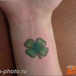 фото тату клевер четырехлистный 24.12.2018 №076 - four leaf clover tattoo - tattoo-photo.ru