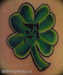 фото тату клевер четырехлистный 24.12.2018 №084 - four leaf clover tattoo - tattoo-photo.ru