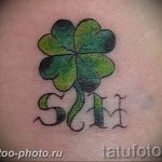 фото тату клевер четырехлистный 24.12.2018 №089 - four leaf clover tattoo - tattoo-photo.ru