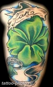 фото тату клевер четырехлистный 24.12.2018 №097 - four leaf clover tattoo - tattoo-photo.ru