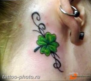 фото тату клевер четырехлистный 24.12.2018 №098 - four leaf clover tattoo - tattoo-photo.ru