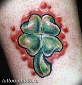 фото тату клевер четырехлистный 24.12.2018 №105 - four leaf clover tattoo - tattoo-photo.ru