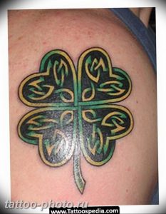 фото тату клевер четырехлистный 24.12.2018 №109 - four leaf clover tattoo - tattoo-photo.ru