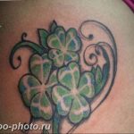 фото тату клевер четырехлистный 24.12.2018 №120 - four leaf clover tattoo - tattoo-photo.ru