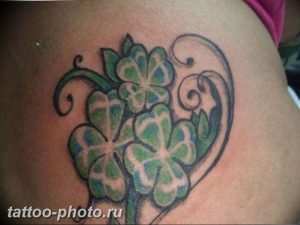 фото тату клевер четырехлистный 24.12.2018 №120 - four leaf clover tattoo - tattoo-photo.ru