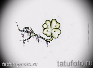 фото тату клевер четырехлистный 24.12.2018 №128 - four leaf clover tattoo - tattoo-photo.ru