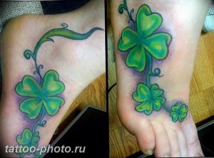 фото тату клевер четырехлистный 24.12.2018 №132 - four leaf clover tattoo - tattoo-photo.ru