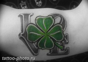 фото тату клевер четырехлистный 24.12.2018 №140 - four leaf clover tattoo - tattoo-photo.ru