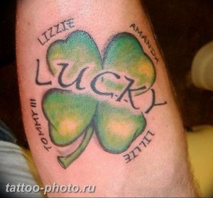 фото тату клевер четырехлистный 24.12.2018 №164 - four leaf clover tattoo - tattoo-photo.ru