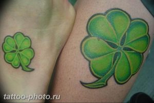 фото тату клевер четырехлистный 24.12.2018 №184 - four leaf clover tattoo - tattoo-photo.ru