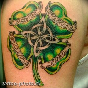 фото тату клевер четырехлистный 24.12.2018 №186 - four leaf clover tattoo - tattoo-photo.ru