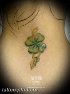 фото тату клевер четырехлистный 24.12.2018 №203 - four leaf clover tattoo - tattoo-photo.ru