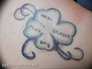 фото тату клевер четырехлистный 24.12.2018 №210 - four leaf clover tattoo - tattoo-photo.ru