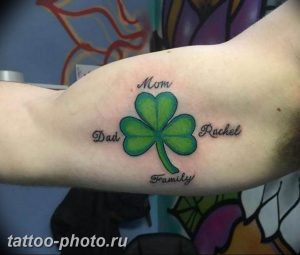 фото тату клевер четырехлистный 24.12.2018 №214 - four leaf clover tattoo - tattoo-photo.ru