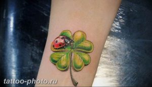 фото тату клевер четырехлистный 24.12.2018 №231 - four leaf clover tattoo - tattoo-photo.ru