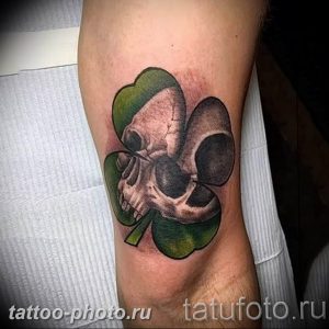 фото тату клевер четырехлистный 24.12.2018 №249 - four leaf clover tattoo - tattoo-photo.ru