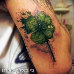 фото тату клевер четырехлистный 24.12.2018 №252 - four leaf clover tattoo - tattoo-photo.ru