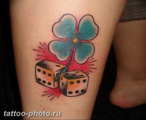 фото тату клевер четырехлистный 24.12.2018 №254 - four leaf clover tattoo - tattoo-photo.ru