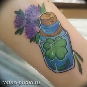 фото тату клевер четырехлистный 24.12.2018 №259 - four leaf clover tattoo - tattoo-photo.ru