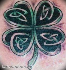 фото тату клевер четырехлистный 24.12.2018 №268 - four leaf clover tattoo - tattoo-photo.ru