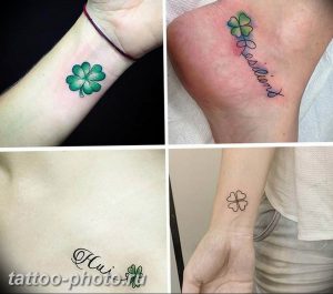 фото тату клевер четырехлистный 24.12.2018 №307 - four leaf clover tattoo - tattoo-photo.ru