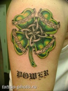 фото тату клевер четырехлистный 24.12.2018 №348 - four leaf clover tattoo - tattoo-photo.ru
