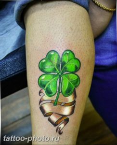 фото тату клевер четырехлистный 24.12.2018 №352 - four leaf clover tattoo - tattoo-photo.ru