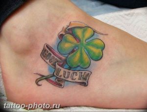 фото тату клевер четырехлистный 24.12.2018 №423 - four leaf clover tattoo - tattoo-photo.ru