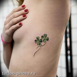фото тату клевер четырехлистный 24.12.2018 №439 - four leaf clover tattoo - tattoo-photo.ru