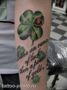 фото тату клевер четырехлистный 24.12.2018 №447 - four leaf clover tattoo - tattoo-photo.ru