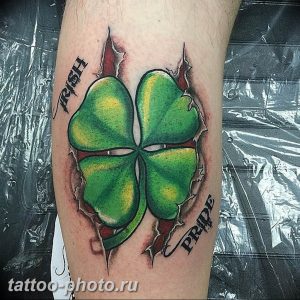 фото тату клевер четырехлистный 24.12.2018 №448 - four leaf clover tattoo - tattoo-photo.ru