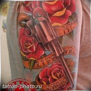 фото тату револьвер 24.12.2018 №029 - photo tattoo revolver - tattoo-photo.ru