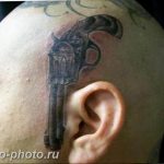 фото тату револьвер 24.12.2018 №032 - photo tattoo revolver - tattoo-photo.ru