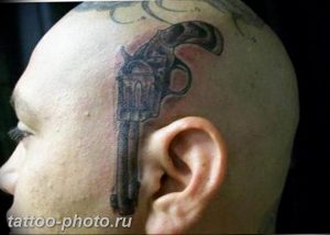 фото тату револьвер 24.12.2018 №032 - photo tattoo revolver - tattoo-photo.ru