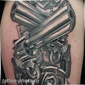 фото тату револьвер 24.12.2018 №040 - photo tattoo revolver - tattoo-photo.ru